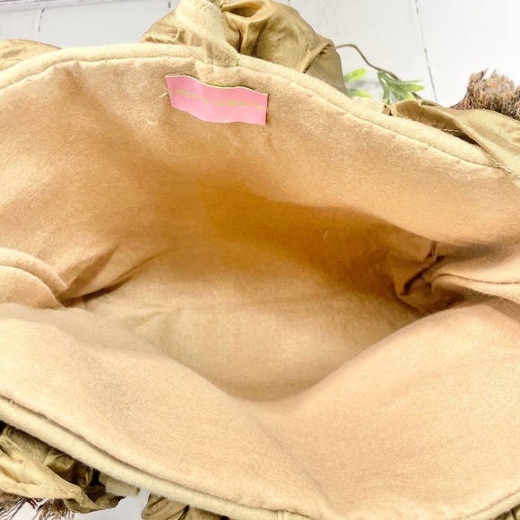 NEW Beryl's Belts Tan Ruffled To Market Handbag. - Picture 7 of 9